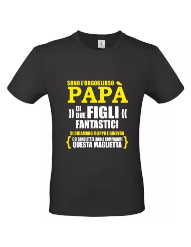 Maglietta Papà con Nome Figli Personalizzabile