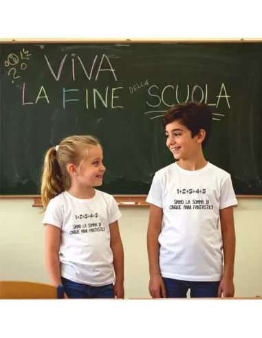 T-Shirt Fine Quinta Elementare | "Siamo la Somma